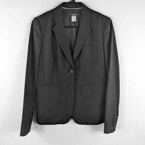J.Crew 4 Black Wool Blazer Women Tailored Career Jacket Made in Hungary